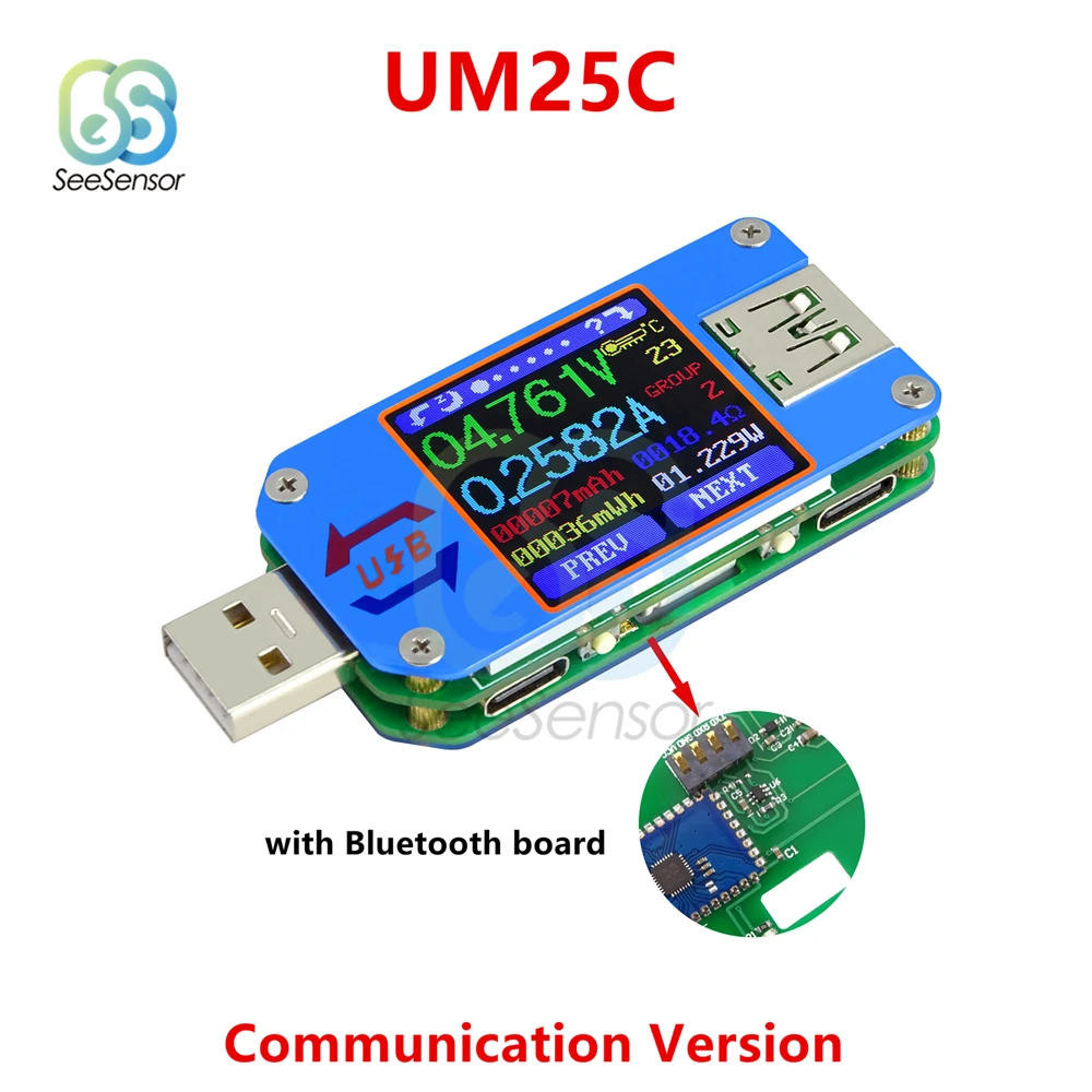 UM24 UM24C UM25 UM25C UM34 UM34C misuratore di corrente di tensione USB 2.0 Micro USB tipo-c LCD voltmetro amperometro carica batteria Tester USB