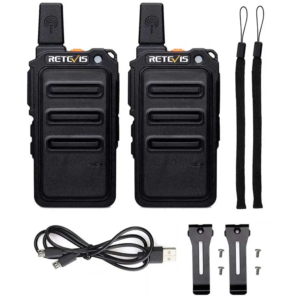 RETEVIS Walkie Talkie PMR Radio RT619 FRS PMR 446 2 PCS PTT Two Way Radio Transceiver Tragbare Radio Comunicador Walkie-talkies