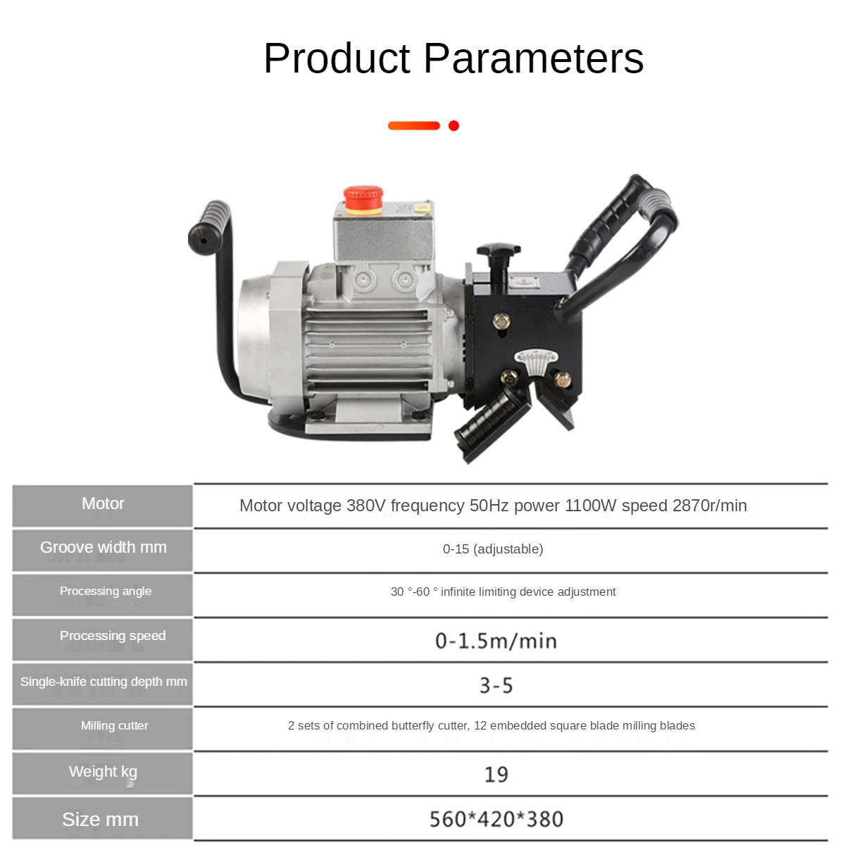 Hand-held plate beveling machine portable edge milling machine multi-functional stainless steel sheet chamfering machine