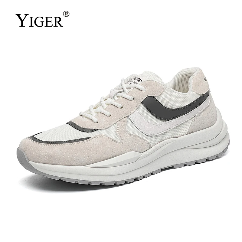 YIGER Men's Sports Shoes Man 2021 New trendy Shoes Retro thick-soled breathable Casual Forrest Gump sports shoes Man Sneakers