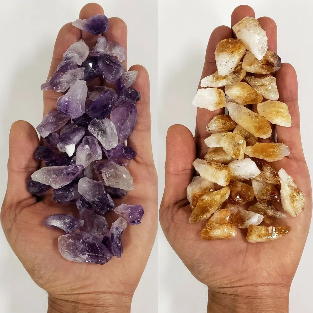 

100g Amethyst Citrine Combo Bulk Wholesale Crystal Points Chunks Healing Crystals Landscaping Feng Shui Fish Tank Decor