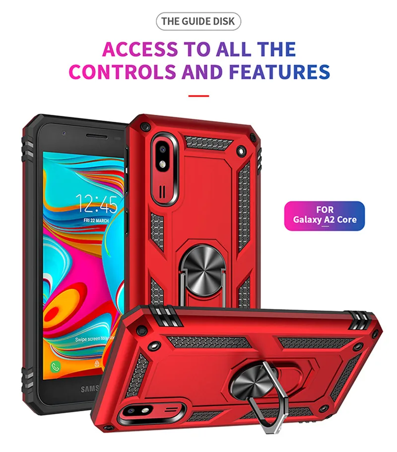 For Samsung Galaxy A2 Core SM-A260F Case Magnet Car Ring Stand Holder Cover for Samsung A2 A 2 Core A2Core A260F 5.0