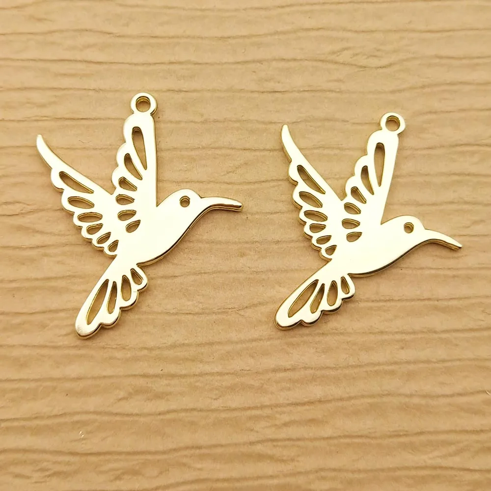 10pcs Hummingbird Charm for Jewelry Making Earring Pendant Bracelet Necklace Accessories Diy Craft Supplies Metal Materials