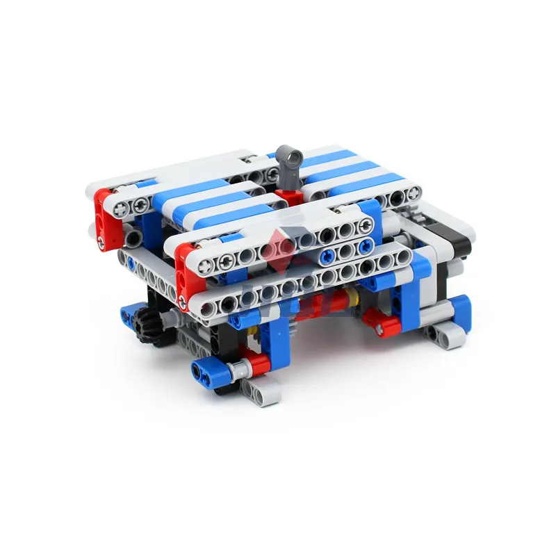 6 Speed Sequential Gearbox with V8 Cylinder Engine Set Model MOC Building Blocks Compatible High-tech DIY Educational Toys