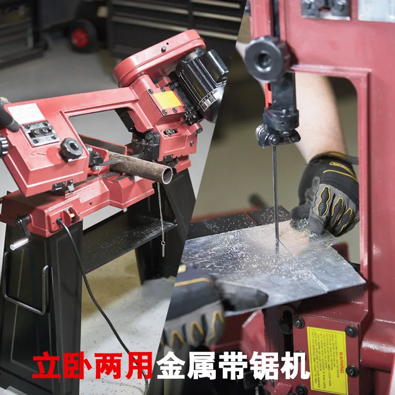 Metal Band Saw 220V 750W Woodworking Sawing Machine with English Manual Wood Cutting Machine