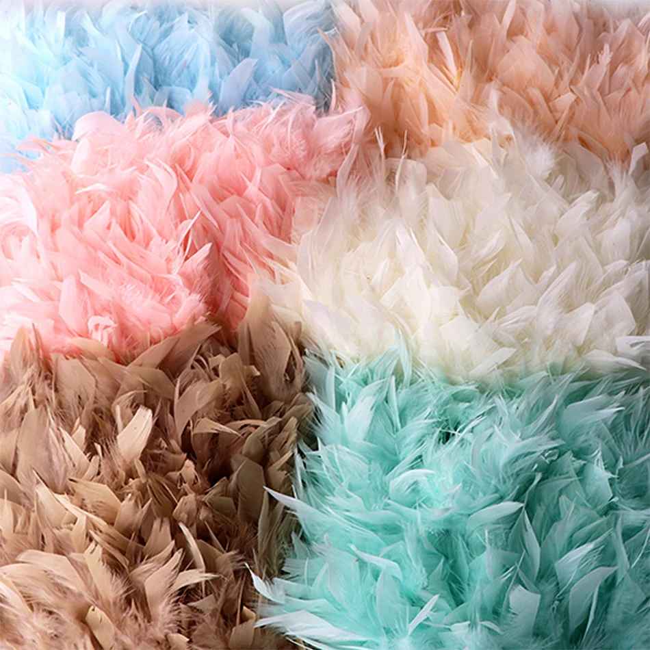 1/2Yards Natural Turkey Marabou Feathers Trim Ribbon Crafts DIY  White Feather Sewing Clothing Wedding Party Decoration 10-15cm