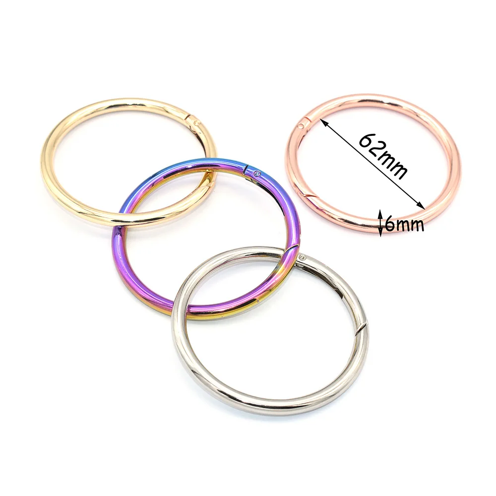 Large Spring Ring Round Spring Gate Ring Spring Ring Clasp Snap Hook Gate O Ring High quality Push Snap Hooks for Purses Handbag