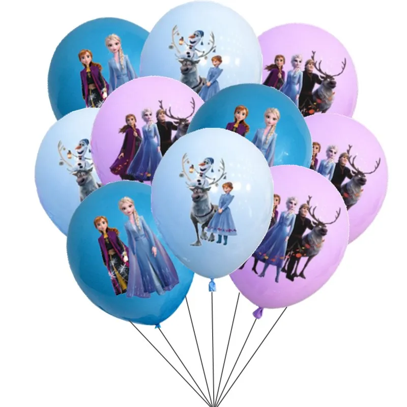 10pcs Frozen Theme Snow Queen 12 Inch Latex Balloons Girls Birthday Party Decorations Toys For Kid Baby Shower Party Supplies