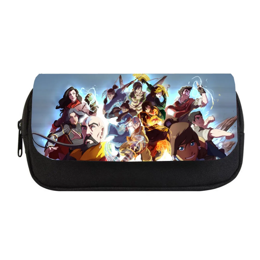 Anime Avatar Pencil bag Women Makeup Bag Child boys girls Pencil Case Student Double Zipper pencil Bag Handbag Purse