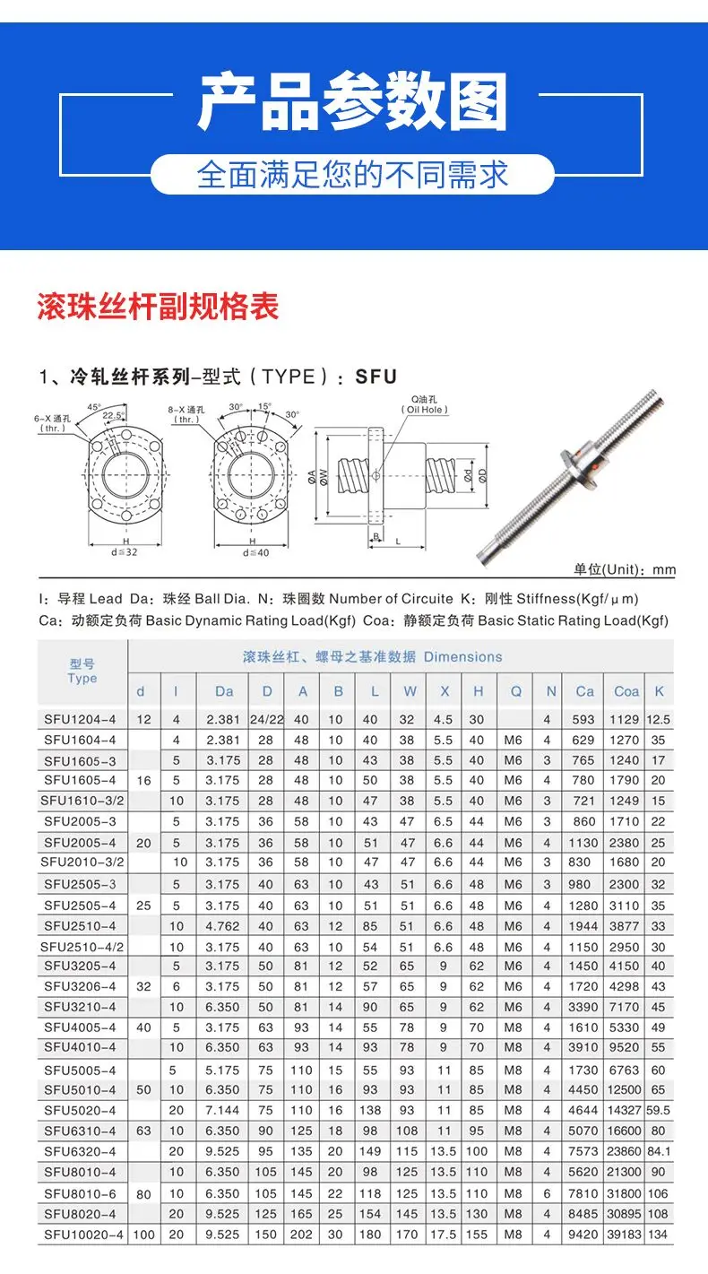 SFU1204 C5 Ball Screw BallScrew With1204 Flange Single Ball Nut End Machined Customizable Any Size Processing For CNC 3D Priter