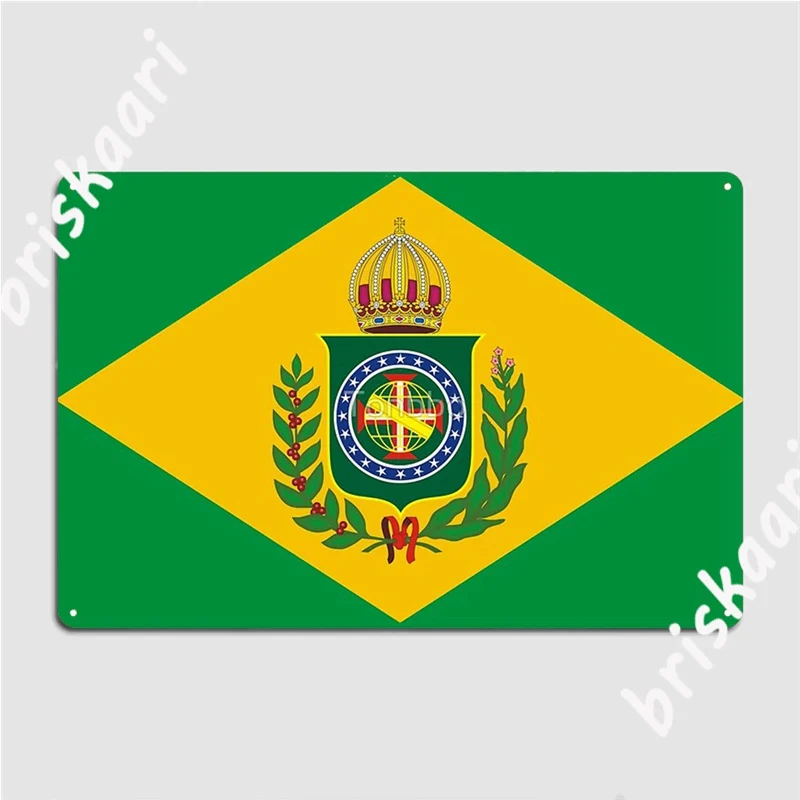 Empire Of Brazil Flag Metal Signs Party Plates Club Classic Tin sign Posters