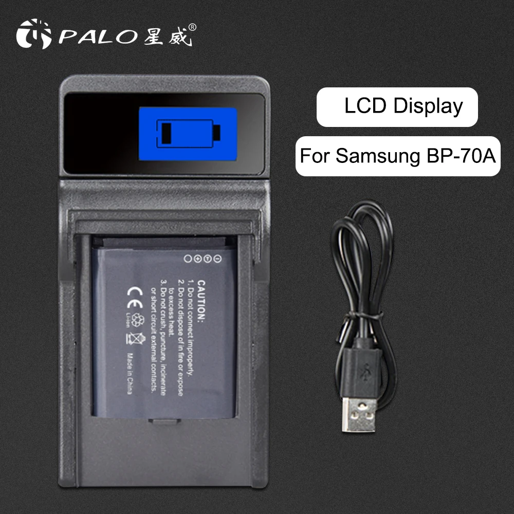 PALO BP-70A Camera Battery Charger With LCD Display For Samsung BP-70A bp-70a bp70a BP70a PL120 PL121 PL170 PL171 PL200 ST76