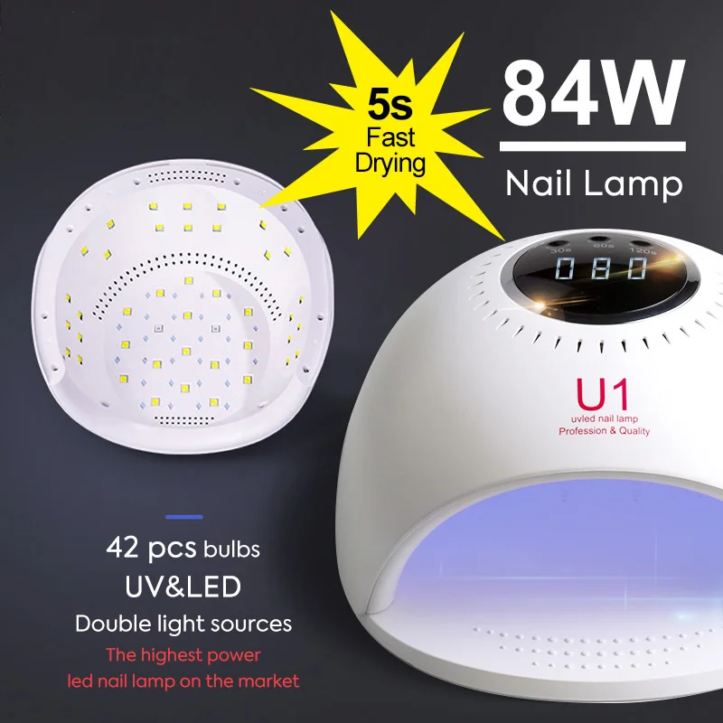 Oakmoss 84W Ultra High Power 42LEDs Professional LED UV Nail Lamp Led Nail Light Nail Dryer UV Lamp