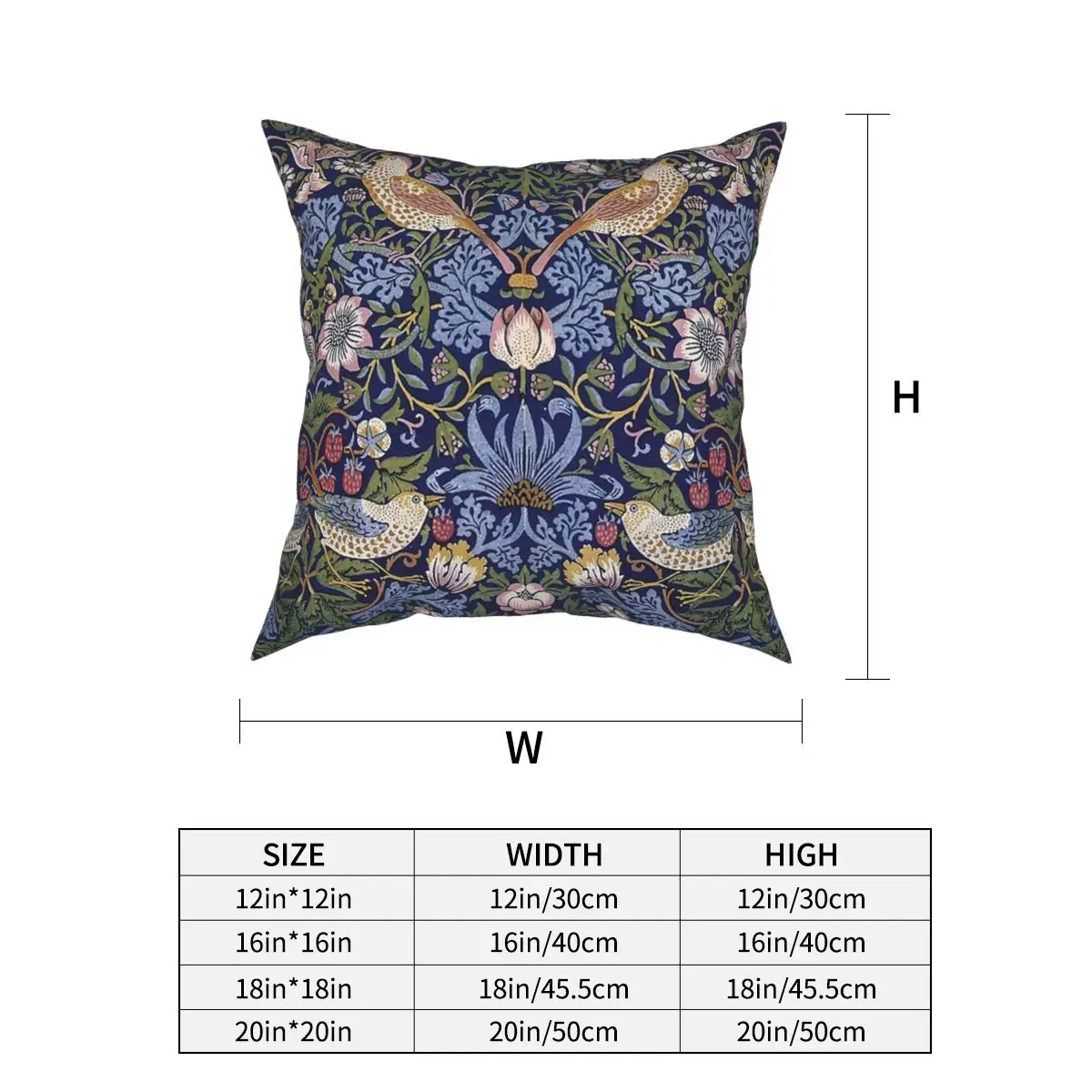 William Morris Strawberry Design Pillow Case Decoration Cushion Cover Throw Pillow for Car Polyester Double-sided Printing Print