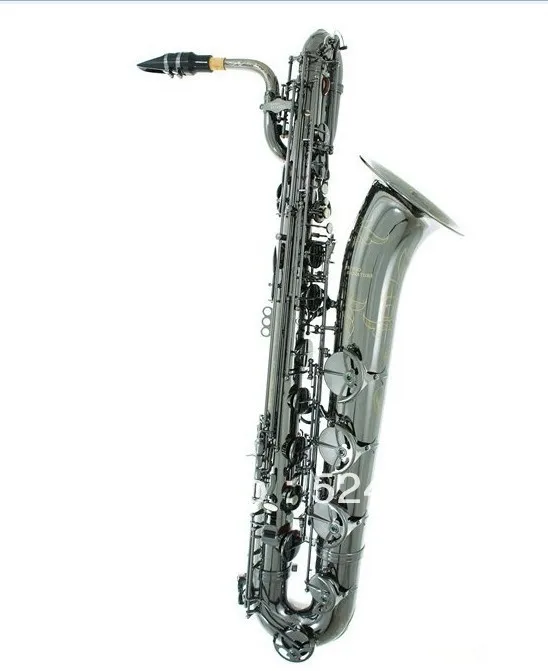 Professional Baritone Saxophone Brass Tube Unique Black Nickel Plated Surface Instrument Sax With Case Mouthpiece