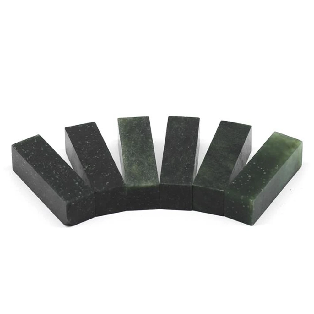 

4pc Dandong Green Seal Blank Stone For Beginners With Practice Carving 1.5x5cm