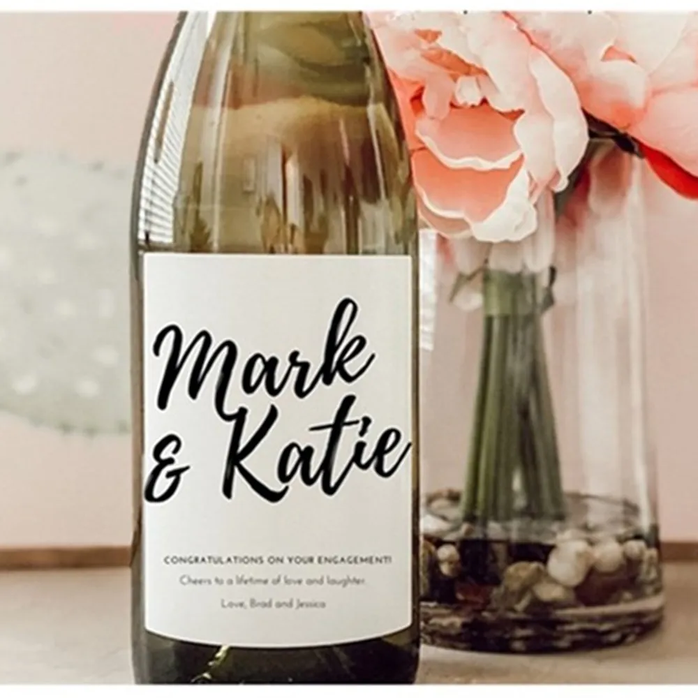 Custom Wedding Wine Label, Wine Bottle Stickers, Personalized Wedding Gift Idea, Engagement Wine Labels, Wedding Decoration Wine