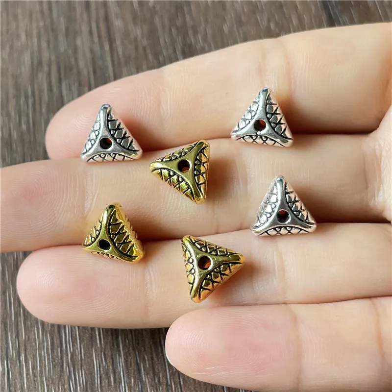 JunKang Triangle perforated spacer beads connector jewelry making DIY handmade bracelet necklace accessories wholesale