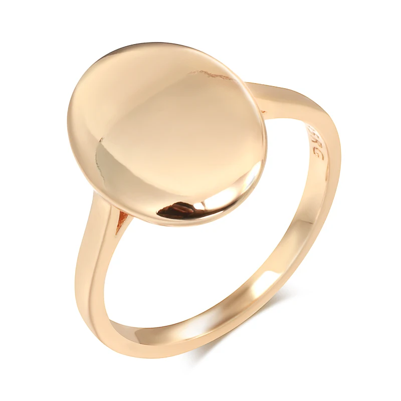 

Kinel Hot Fashion Glossy Ring For Women 585 Rose Gold Simple Oval Lucky Ring High Quality Daily Fine Jewelry