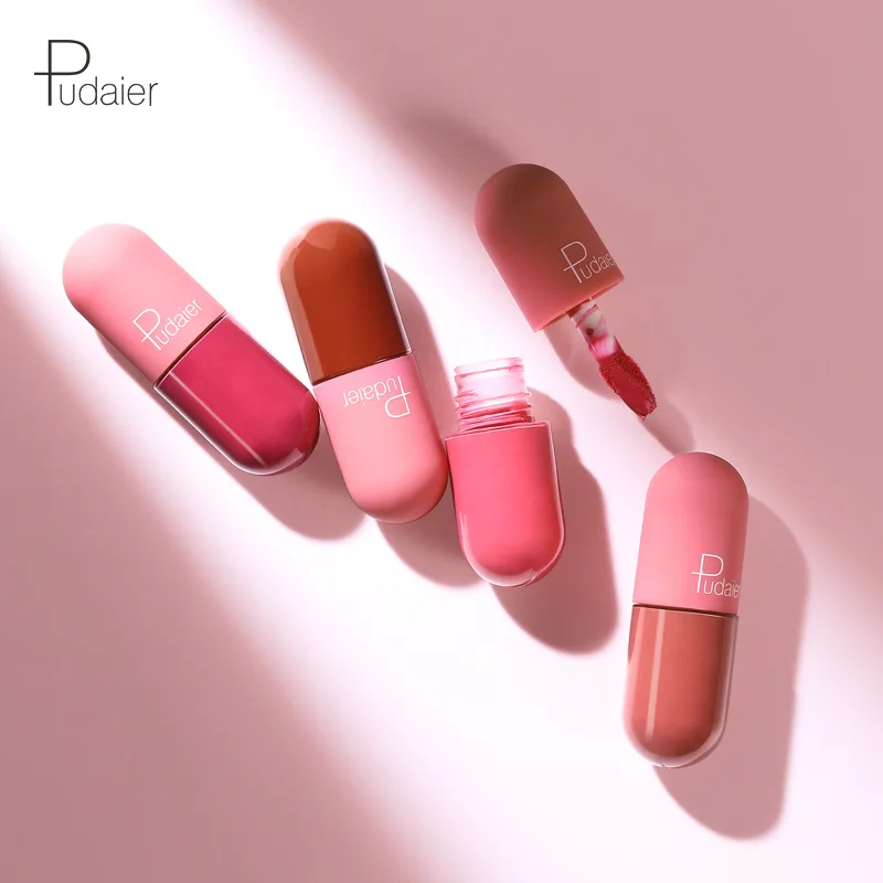 Pudaier 18สี Mini Capsule Lip Glaze หมอกกำมะหยี่รู้สึก Lasting Smooth ลิปสติกสินค้าเครื่องสำอางค์สำหรับผู้หญิง