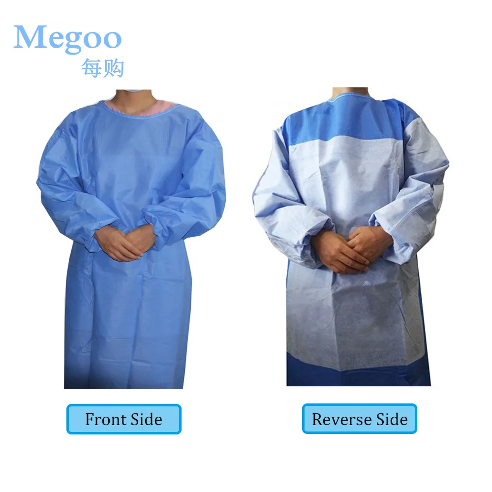 SMS Non-Woven 45g Disposable Sterile Surgical Gown Medical Work Clothing Dust-Proof Anti Infection Isolation Coveralls