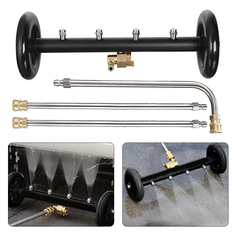 Pressure Washer Undercarriage Cleaner, 16 Inch Power Washer Surface Cleaner Attachments,Underbody Car Wash Water Broom with 2 Pi