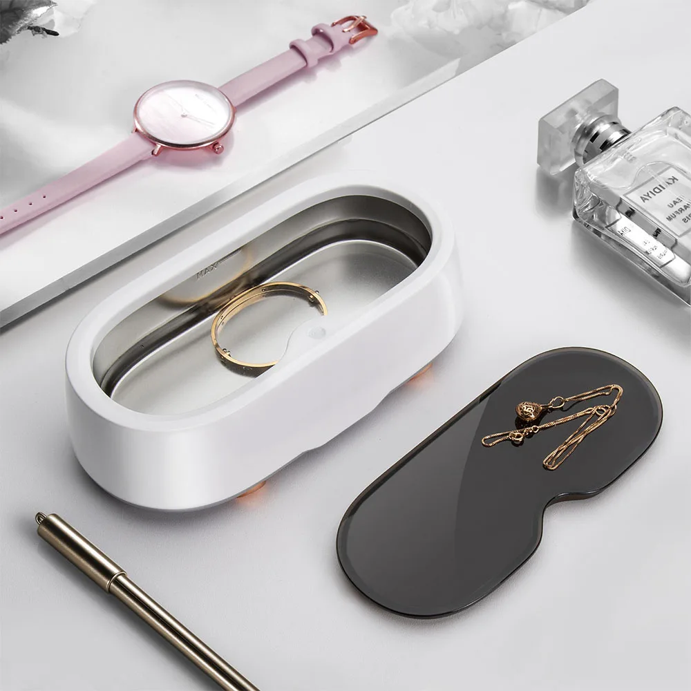 Mới Di Động Mini Gia Đình Siêu Âm Làm Sạch Tắm Siêu Âm Máy Giặt Máy Sóng Xe Tăng Trang Sức Kính Nhẫn Trắng Xanh