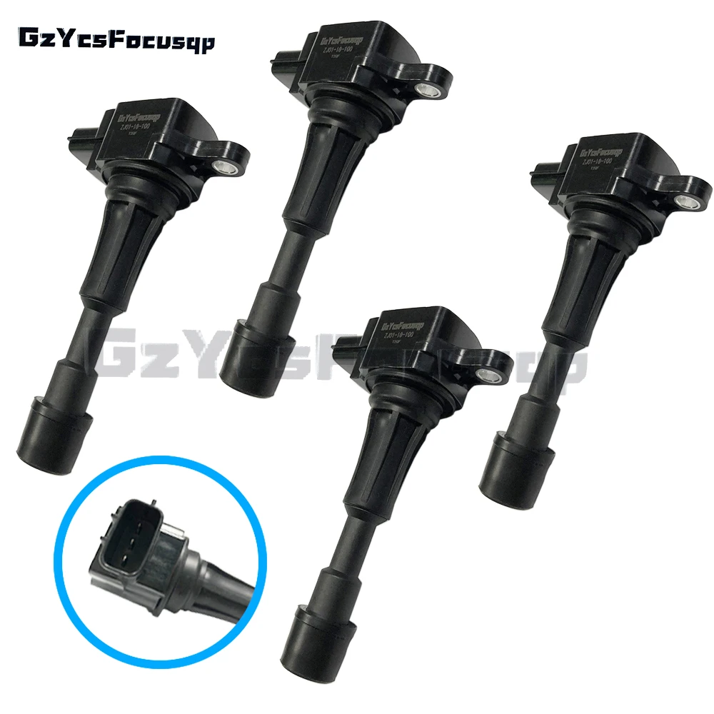 

4X ZJ01-18-100 Ignition Coil For Mazda 3 BL BK Nissan Frontier Suzuki Equator ZJ0118100