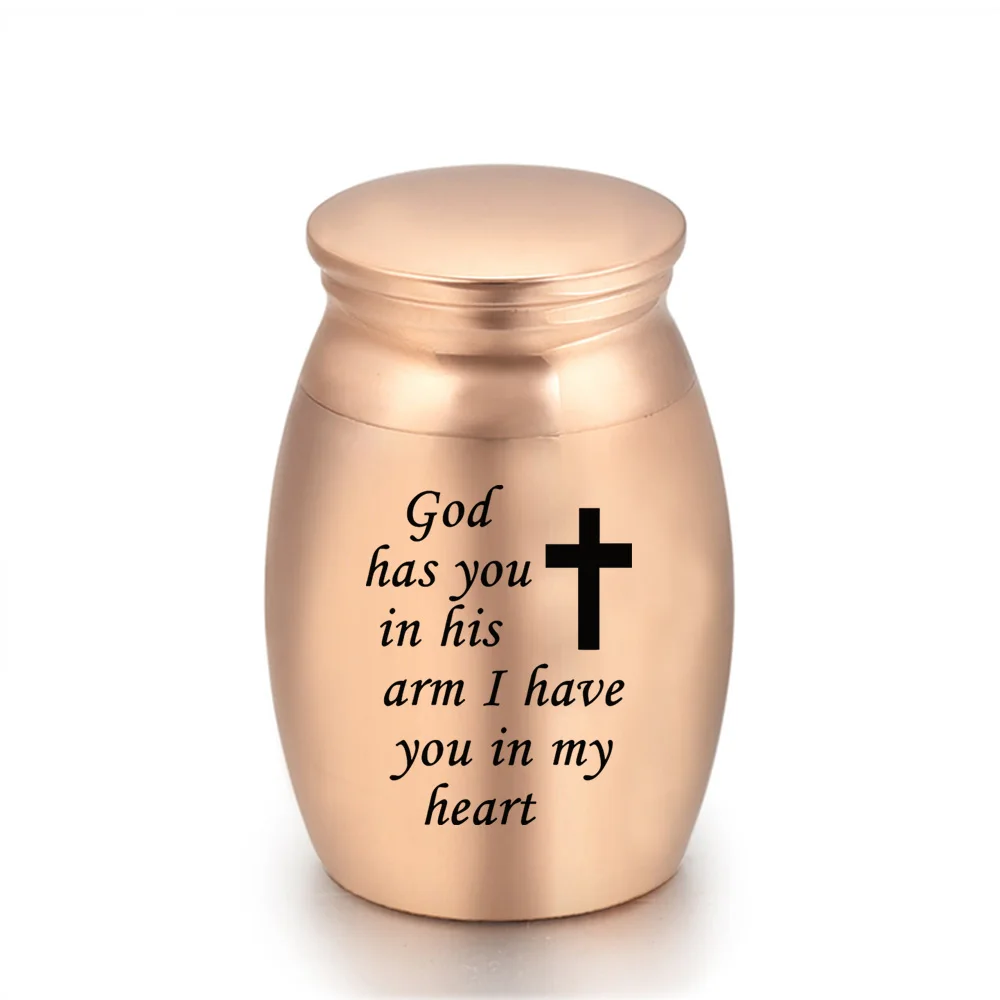 Cross Charm Cremation Urns,Cylinder Jar Small Mini Ashes Keepsake Urn ,Funeral Memorial Urn16x25mm