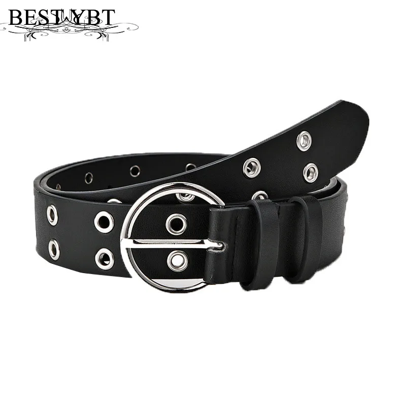 

Best YBT Imitation Leather Women's Belt Alloy Pin Buckle Belt New Arrival Casual Punk Decorated Hollow Belts For Jeans