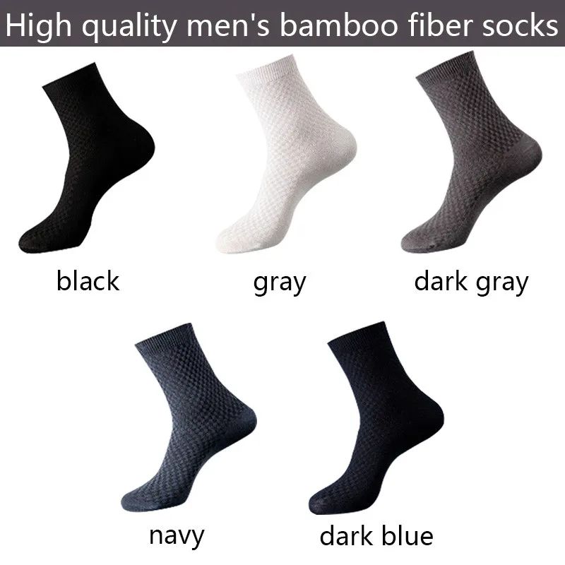 10 Pairs/Lot Men Bamboo Fiber Socks Men's Business Breathable Deodorant Compression Sock Long Big Plus Size 42-45