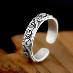 Uini-Tail hot new 925 Tibetan silver retro auspicious cloud opening ring simple personality cloud Chinese style jewelry JZ239