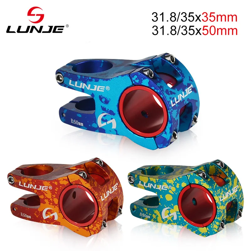 

LUNJE-Aluminum Alloy Hollow Short Handlebar Stem, Mountain Bike Stem, Bicycle Stem, 0 Degree Riser, 31.8, 35x35mm, 50mm