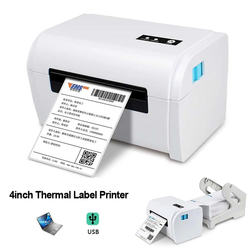 Imagem -02 - Impressora Térmica da Etiqueta do Transporte Barcode Sticker Maker Bluetooth Usb Pos 4*6