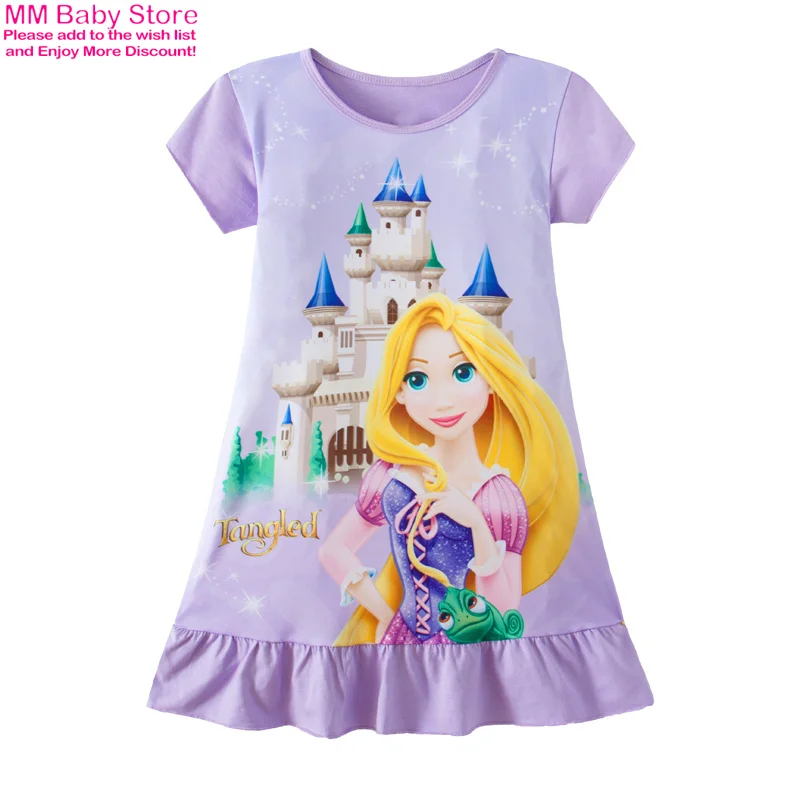 Robe de nuit sirène Anna Elsa pour filles, vêtements de dessin animé pour enfants, pyjamas à manches courtes, vêtements de famille pour enfants