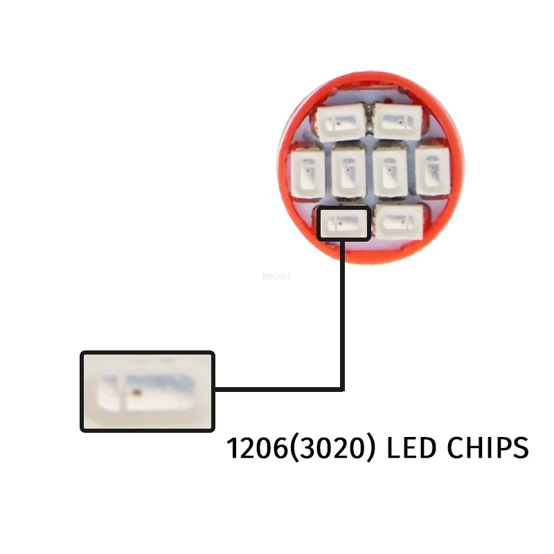 50X Non polar AC DC 6V 6.3V 194 T10 #555 LED F10 Wedge Base With Frosted Len Non polarity Pinball Game Machine WhiteSignal Lamp