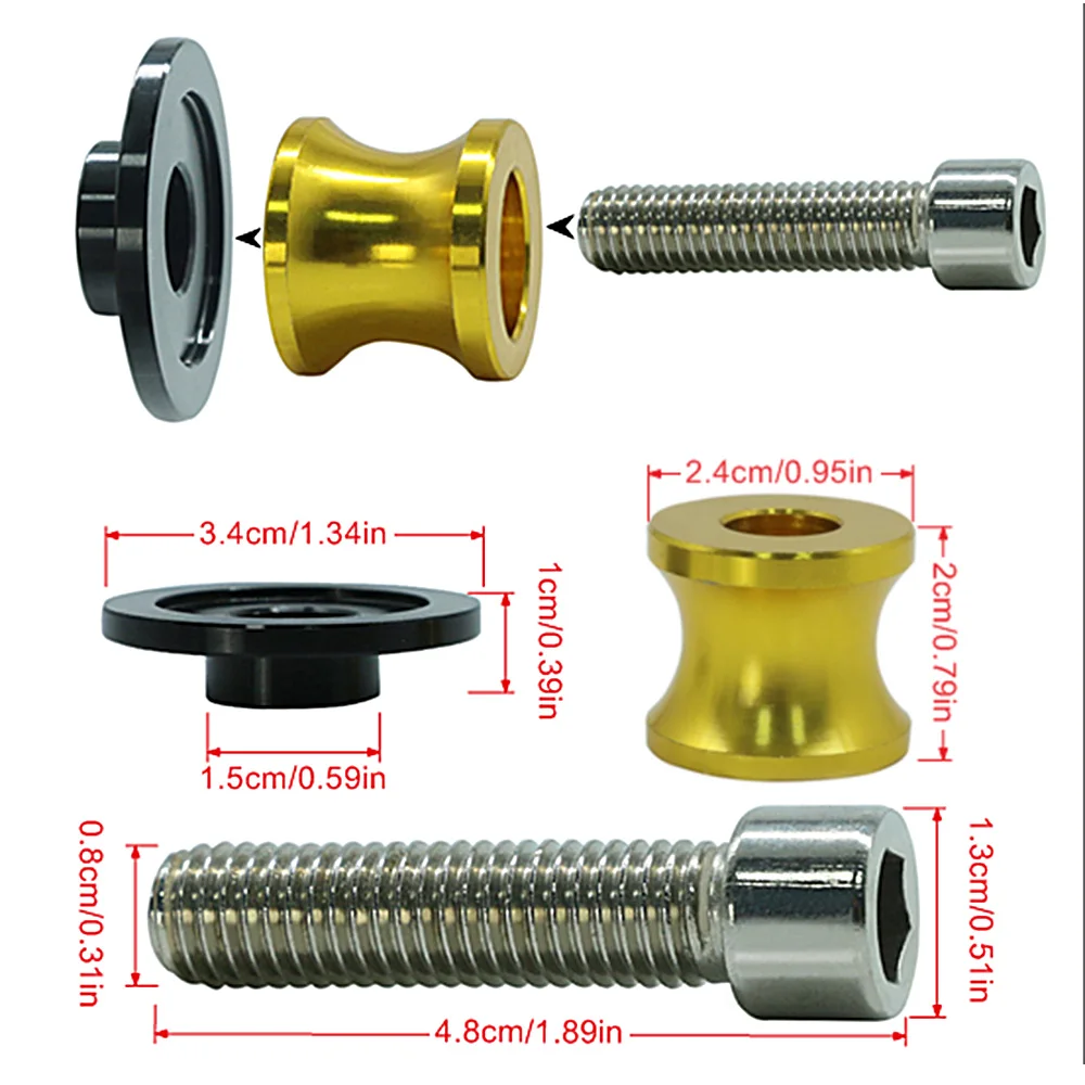 For KAWASAKI Z650 Z750 Z800 Z900 Z250 Z300 Z400 Z900RS ZX6R ZX10R Z1000 Z1000SX Swing armSliders Spools CNC Stand Screw Paddock