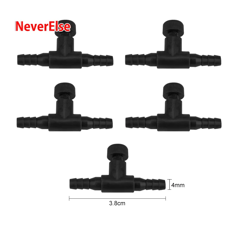 5pcs Fish Tank Air Volume Control Valve Diameter 4mm Aquarium Air Regulator Flow Tube Pipe Divider Valve Adjustable Oxygen Pump