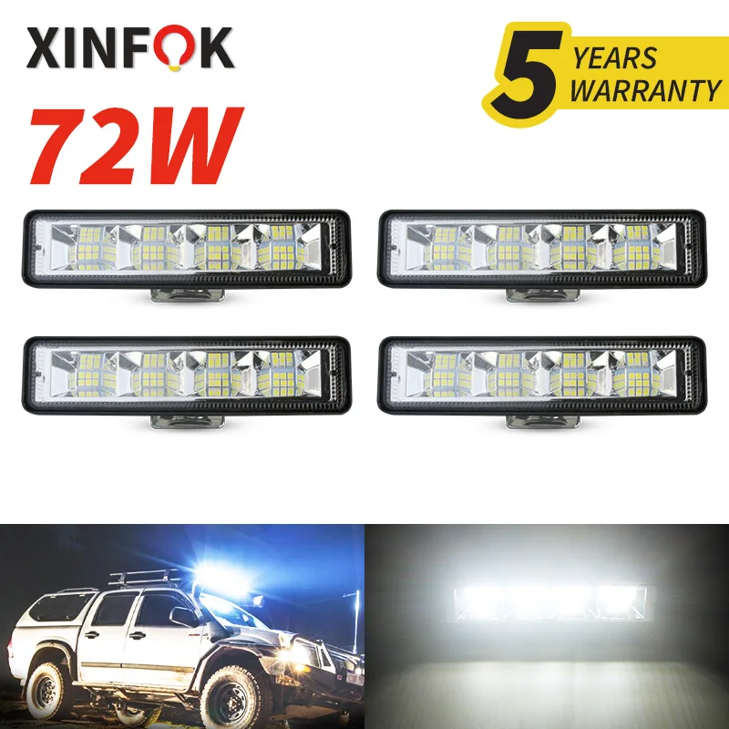 

72W LED Headlights 12-24V For Auto Motorcycle Truck Boat Tractor Trailer Offroad Working Light 36W LED Work Light Spotlight