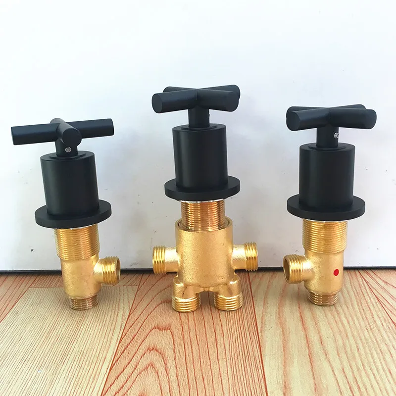 MTTUZK Solid Brass Matte Black Switch Valve for faucet shower mixer Bath faucet control valve Split Bathtub faucets