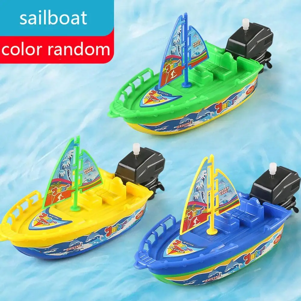 Swimming Boat Sailing Motorboat Speedboat Submarine Bath Yacht Wind-up Clockwork Toy Baby Toys Amphibious Bathing H0S0