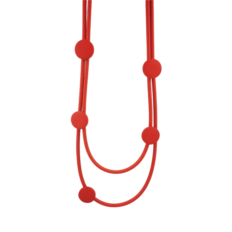 UKEBAY Red Rubber Pendant Necklaces For Women Wood Jewelry Punk Sweater Chain Designer Luxury Necklace For Party Birthday Gift