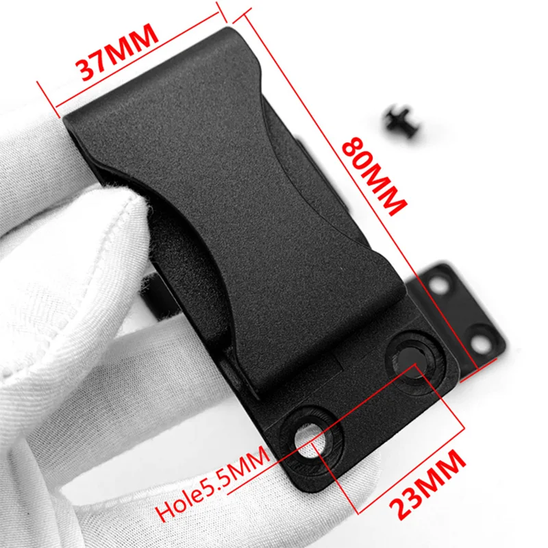 2 set K guaina Clip in vita nero KYDEX fare fodero Clip posteriori K guaina morsetto accessori personalizzati trasportare guaina Kydex parti fai da te