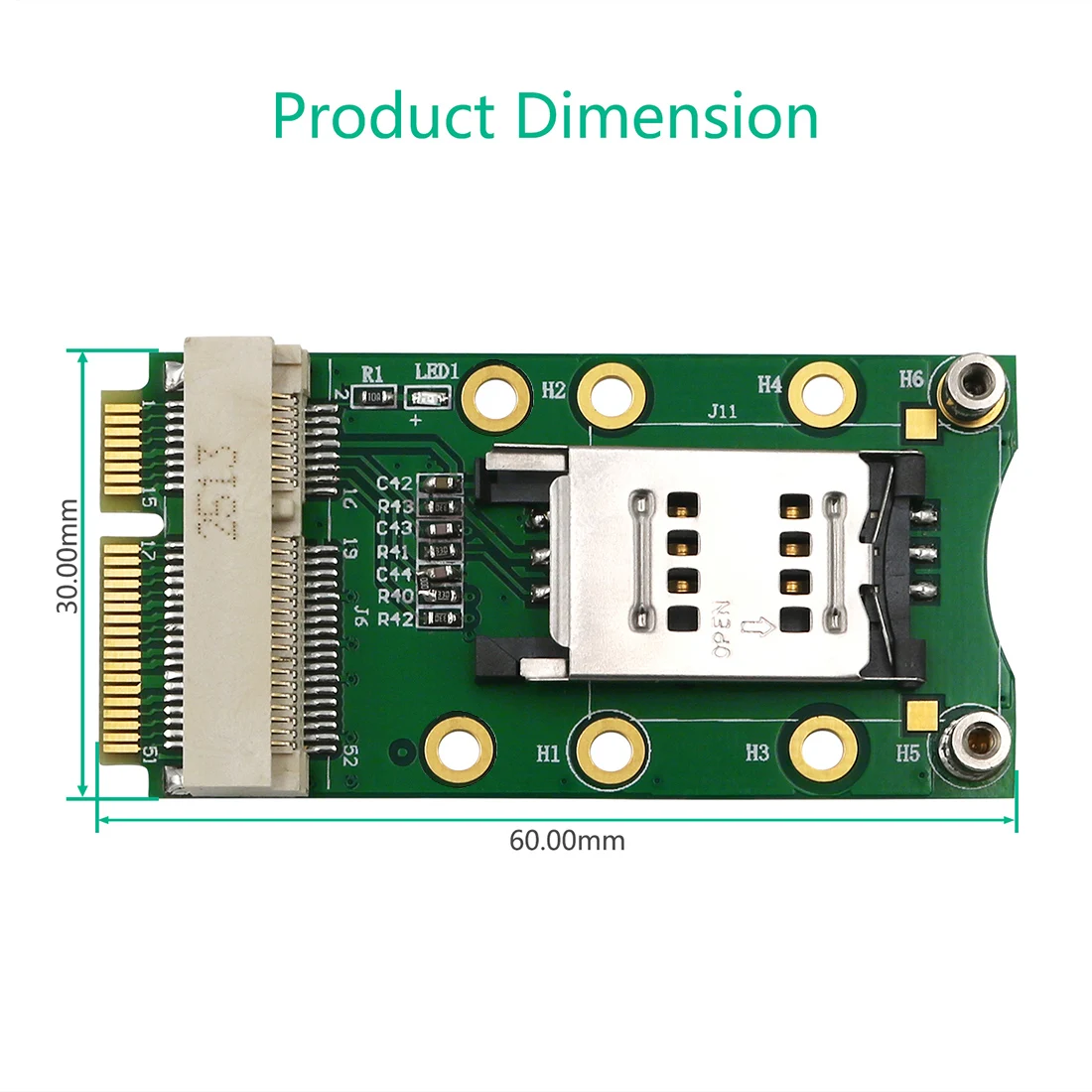 Mini PCI-E Adapter Card mPCIe with SIM Card Slot for 3G 4G Module USIM Card Slot Extension / WWAN LTE / GPS Card Desktop Laptop