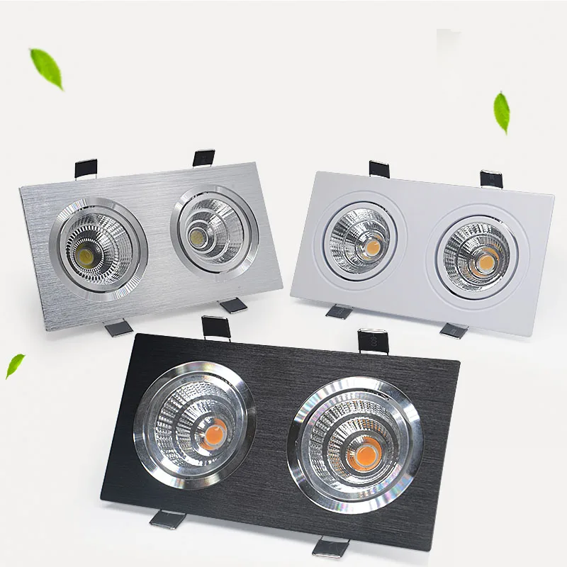 Black Silver Square Dimmable LED COB Downlight 7W 9W 12W 14W 18W 24W LED Recessed Ceiling Downlight LED COB Spot Light AC