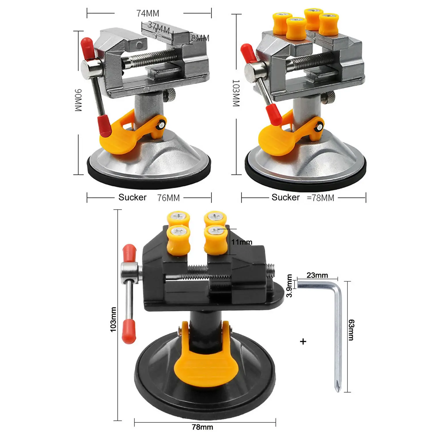 360 Degree Rotating Table Vise Sucker Household Workbench Toggle Bench Clamp Pliers Adjustable Jaw Screw Quick Fixture