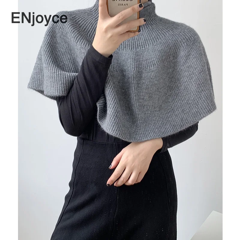 Women Shawl Cashmere Knitted Pullover Sweater Cloak 2024 Spring Fall Vintage Shawls Coat Luxury Scarves Round Neck New Designer