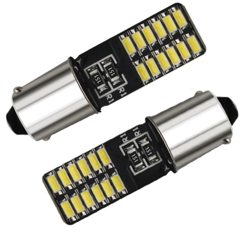 2 шт. 3014 24SMD BA9S T4W Canbus светодиодная лампочка Auto T11 T2W T3W H5W Auto Bulb интерьерное освещение, белая лампа внутренняя Светодиодная лампа