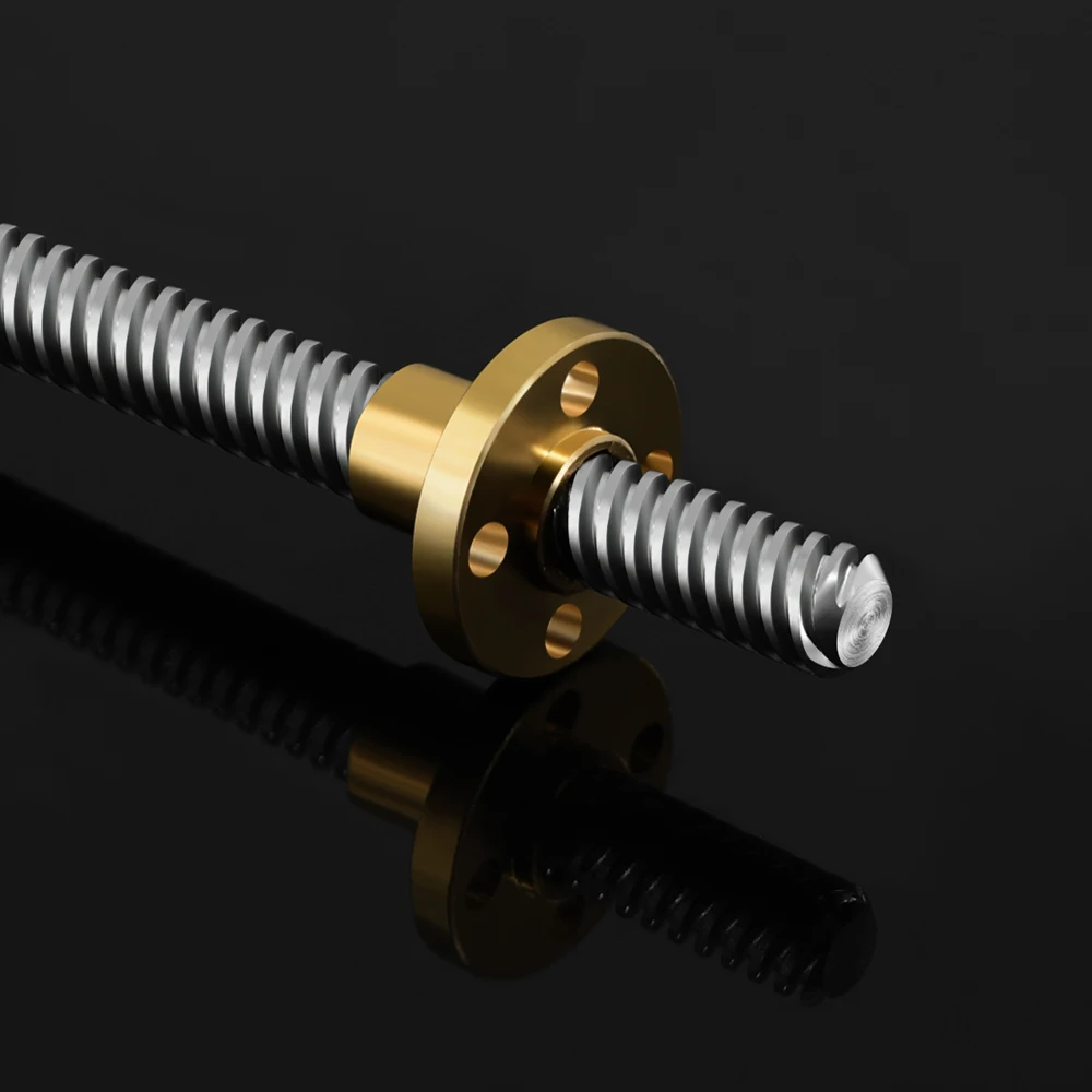 4pcs/lot 3D Printer T8 screw 8mm Lead Screw 300mm 350mm 400mm 500mm with Brass Nut 4 Start Z Axis Linear Rail Shaft Accessories