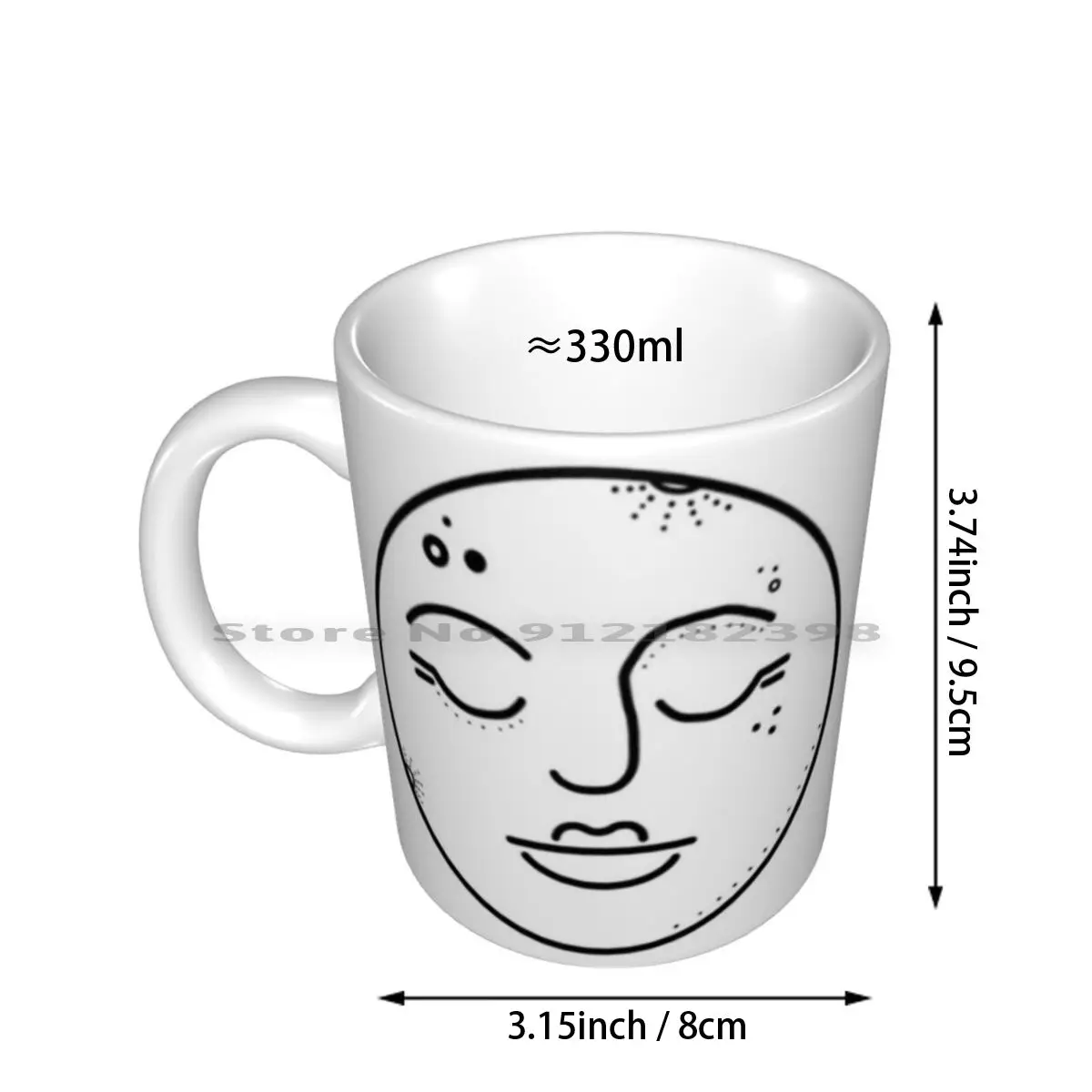 The Moon Ceramic Mugs Coffee Cups Milk Tea Mug Moon La Luna Luna Stars Galaxy Space Sun Star Sketch Simple Creative Trending